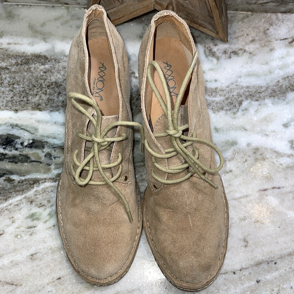 Axxiom DESI Tan Suede Heeled Ankle Booties 9 - Picture 3 of 13